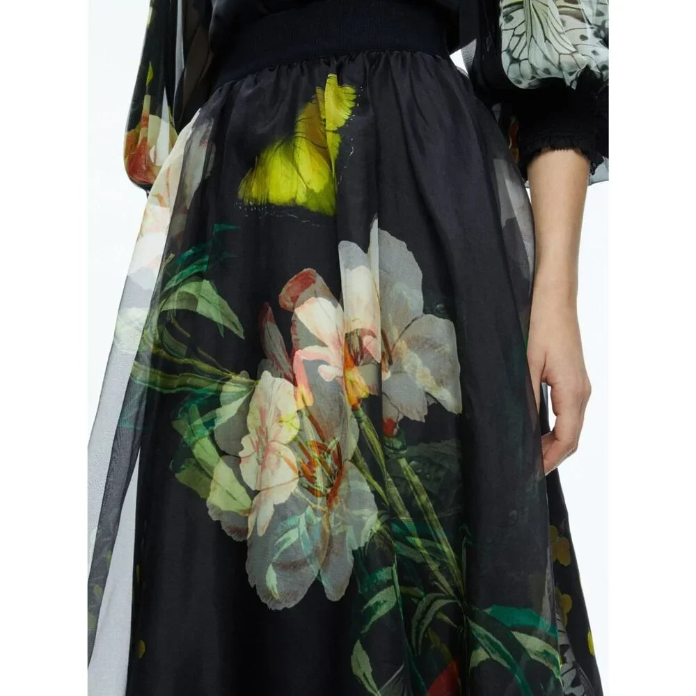 Alice + Olivia Nilda Essential Floral Silk Maxi Skirt 0 - Picture 4 of 12